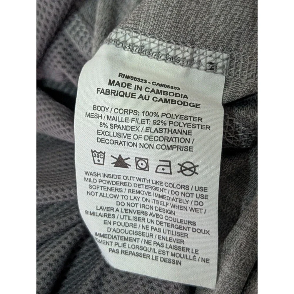 Nike Running Dri Fit S/S Athletic Shirt Womens 2X Heather Gray Mesh Stretch Logo